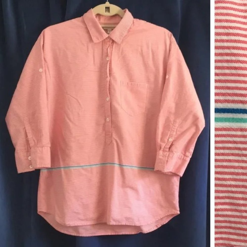J.Crew | Coral Stripe Popover